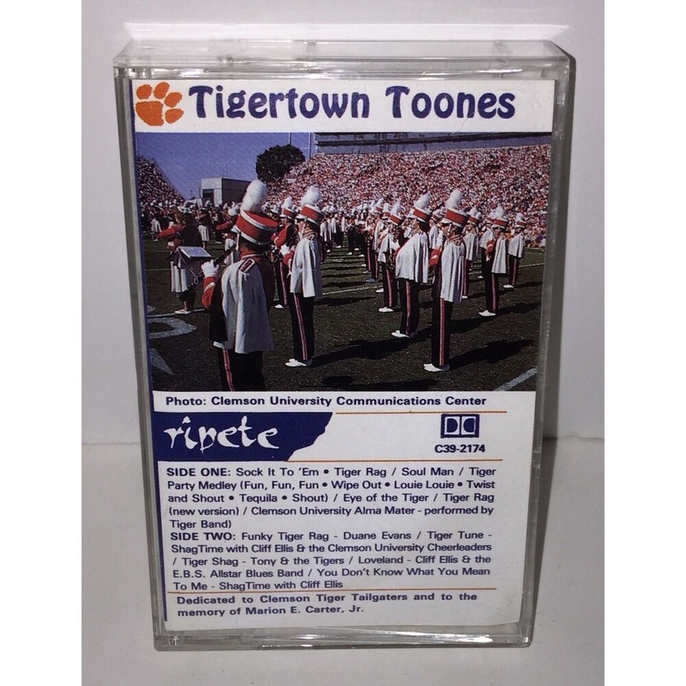 VTG Tigertown Toones 1988 Ripete Records Cassette Clemson University Tigers Band